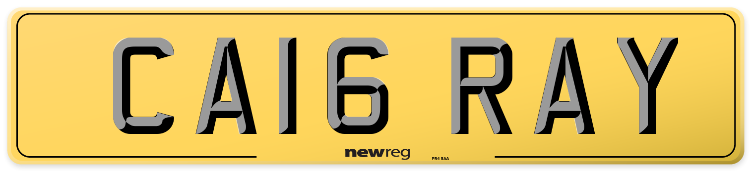 CA16 RAY Rear Number Plate