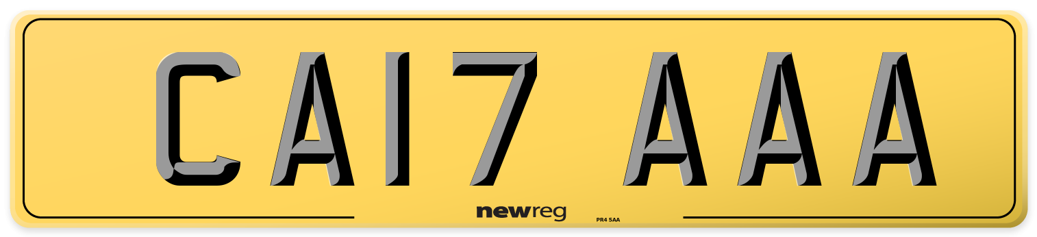 CA17 AAA Rear Number Plate