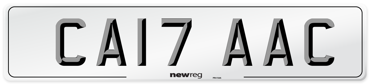 CA17 AAC Front Number Plate
