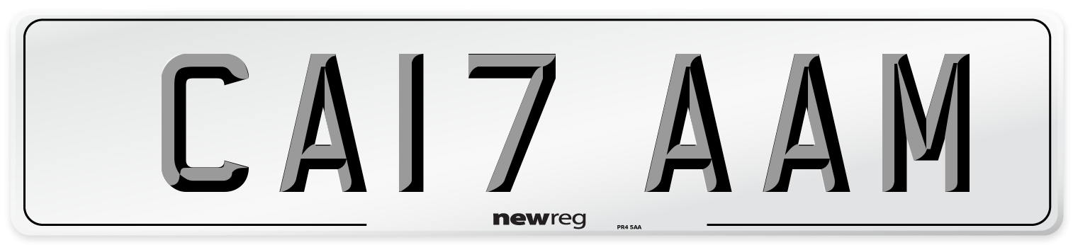 CA17 AAM Front Number Plate