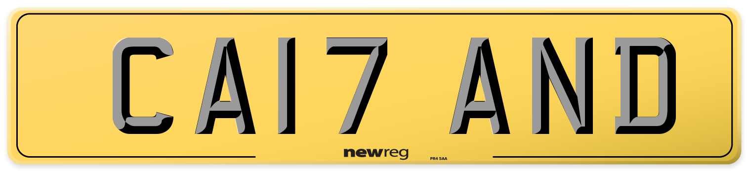 CA17 AND Rear Number Plate