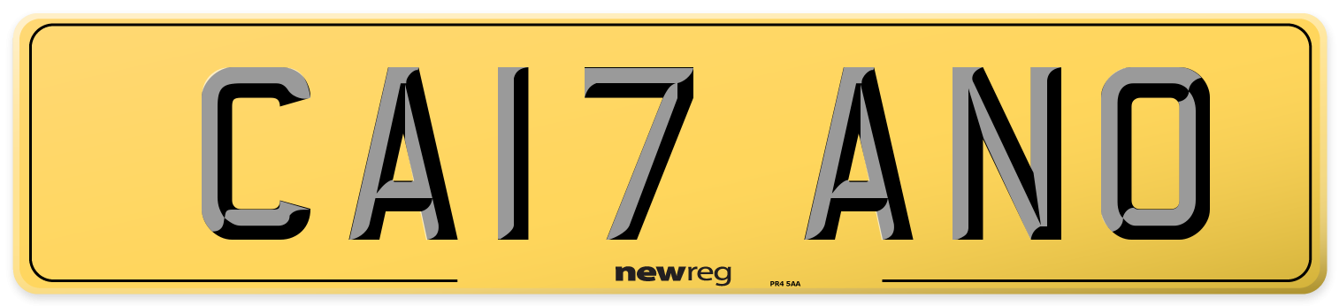 CA17 ANO Rear Number Plate