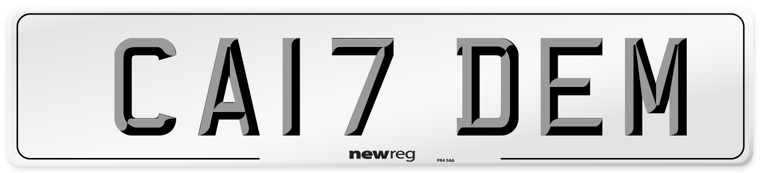 CA17 DEM Front Number Plate