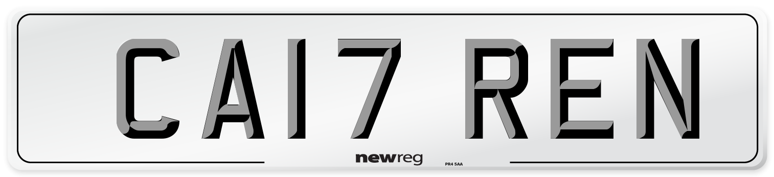 CA17 REN Front Number Plate