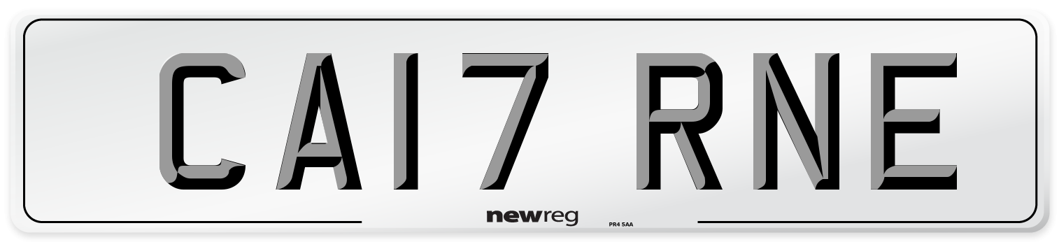 CA17 RNE Front Number Plate