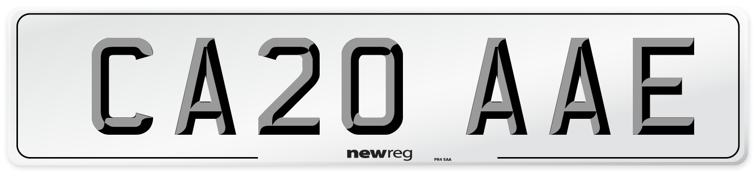 CA20 AAE Front Number Plate