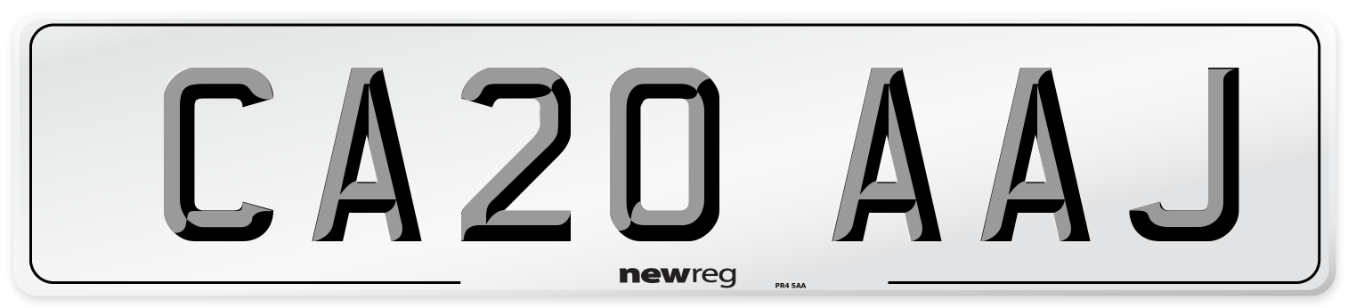 CA20 AAJ Front Number Plate
