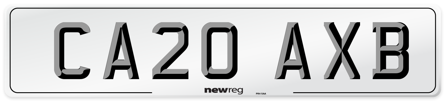 CA20 AXB Front Number Plate