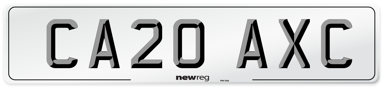 CA20 AXC Front Number Plate