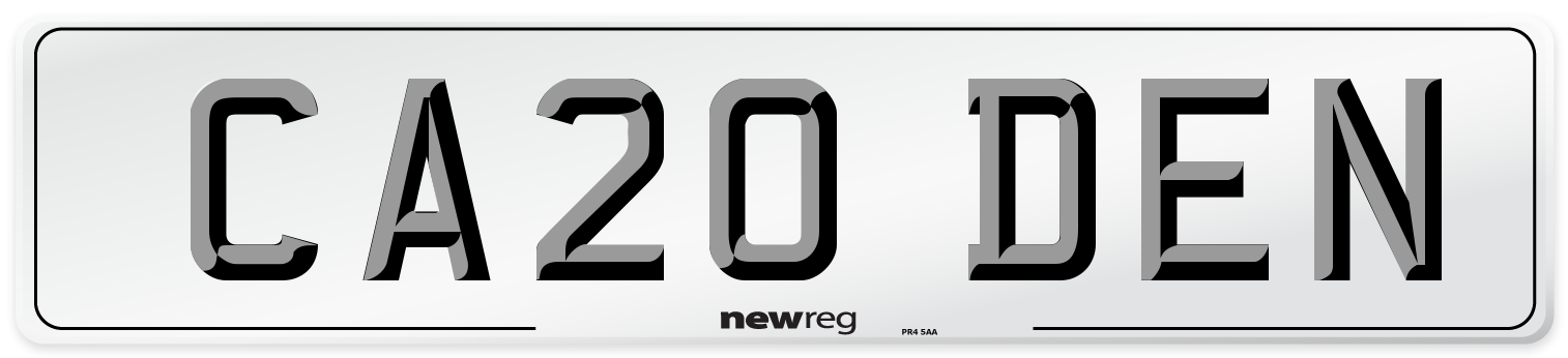 CA20 DEN Front Number Plate