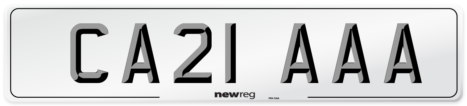 CA21 AAA Front Number Plate