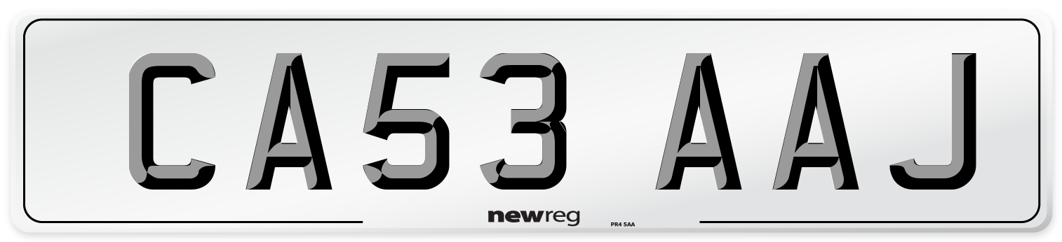 CA53 AAJ Front Number Plate