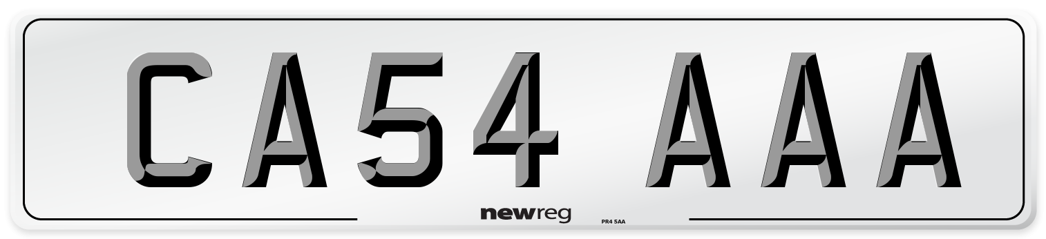 CA54 AAA Front Number Plate