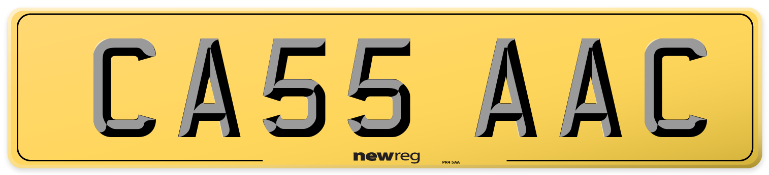 CA55 AAC Rear Number Plate