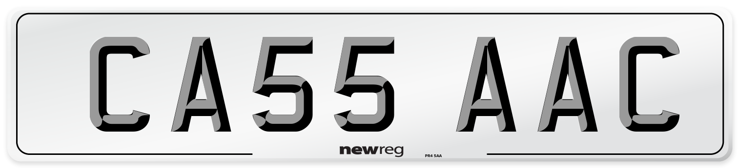 CA55 AAC Front Number Plate