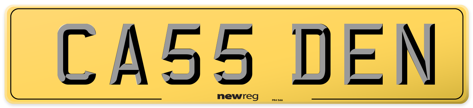 CA55 DEN Rear Number Plate