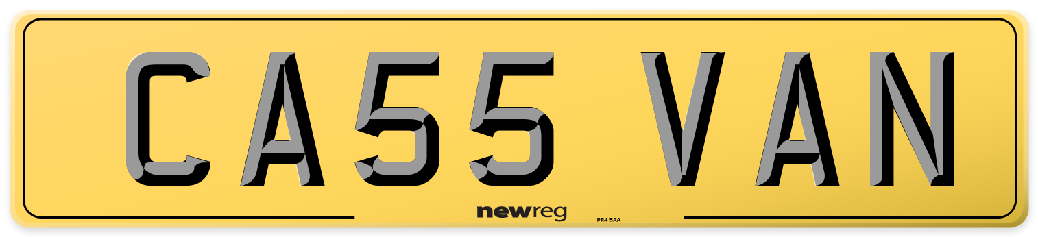 CA55 VAN Rear Number Plate