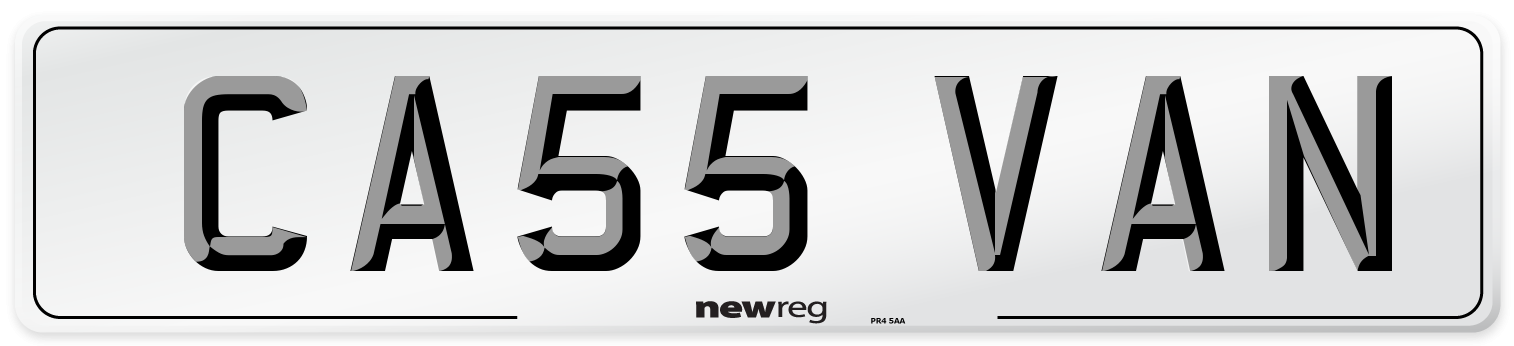 CA55 VAN Front Number Plate