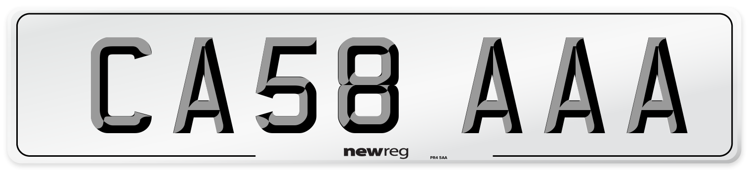 CA58 AAA Front Number Plate
