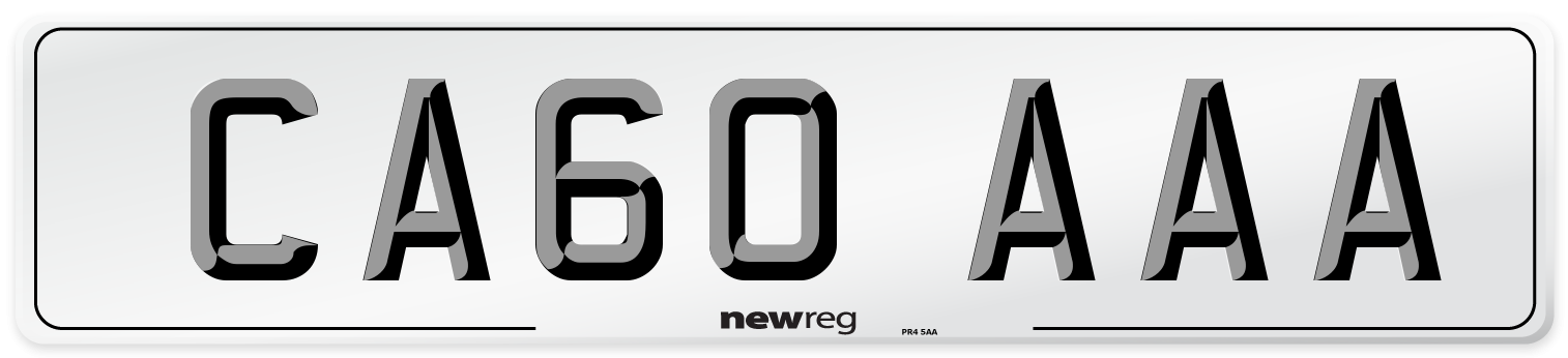 CA60 AAA Front Number Plate