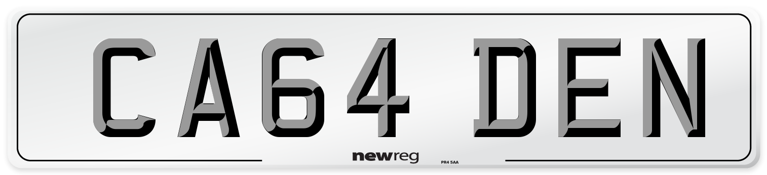 CA64 DEN Front Number Plate