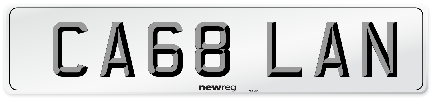 CA68 LAN Front Number Plate