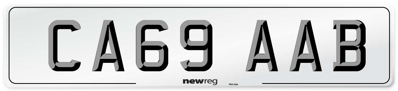 CA69 AAB Front Number Plate