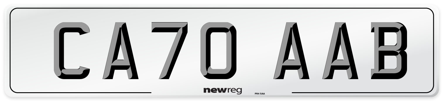 CA70 AAB Front Number Plate