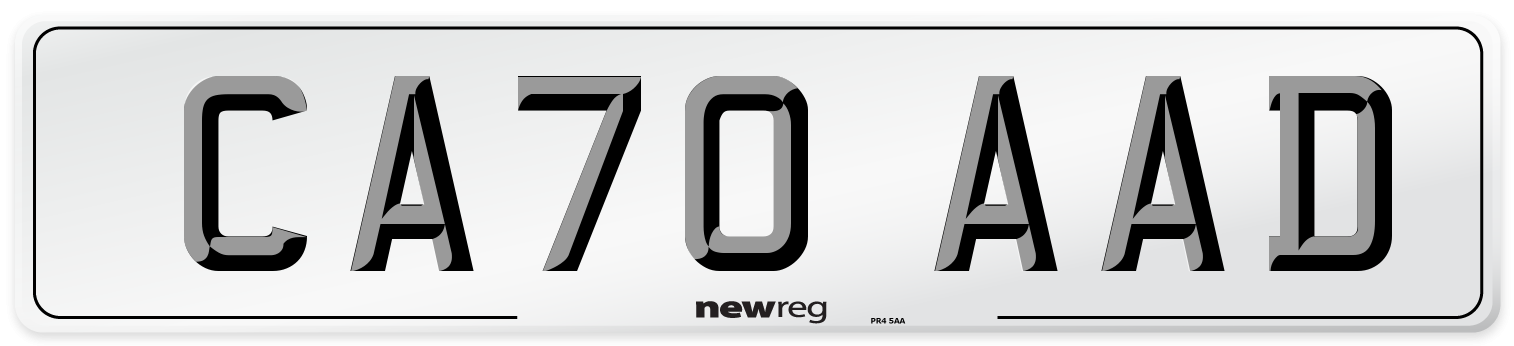 CA70 AAD Front Number Plate