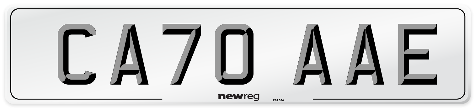 CA70 AAE Front Number Plate