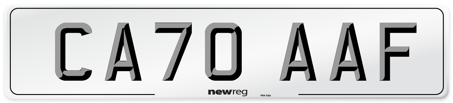 CA70 AAF Front Number Plate