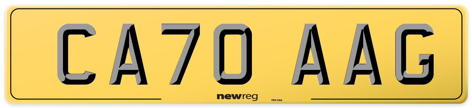 CA70 AAG Rear Number Plate