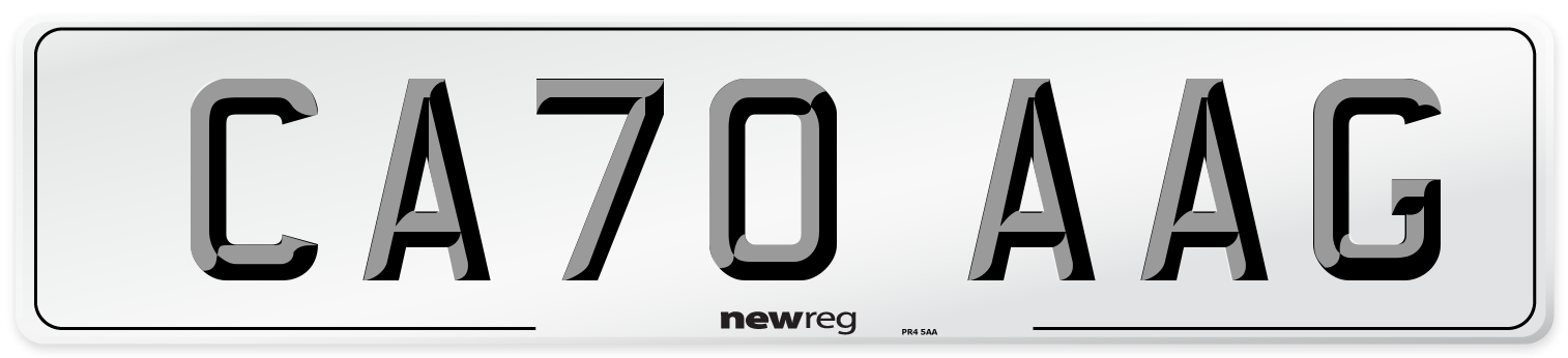 CA70 AAG Front Number Plate