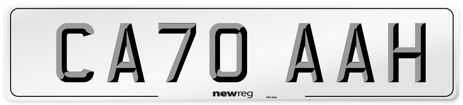 CA70 AAH Front Number Plate