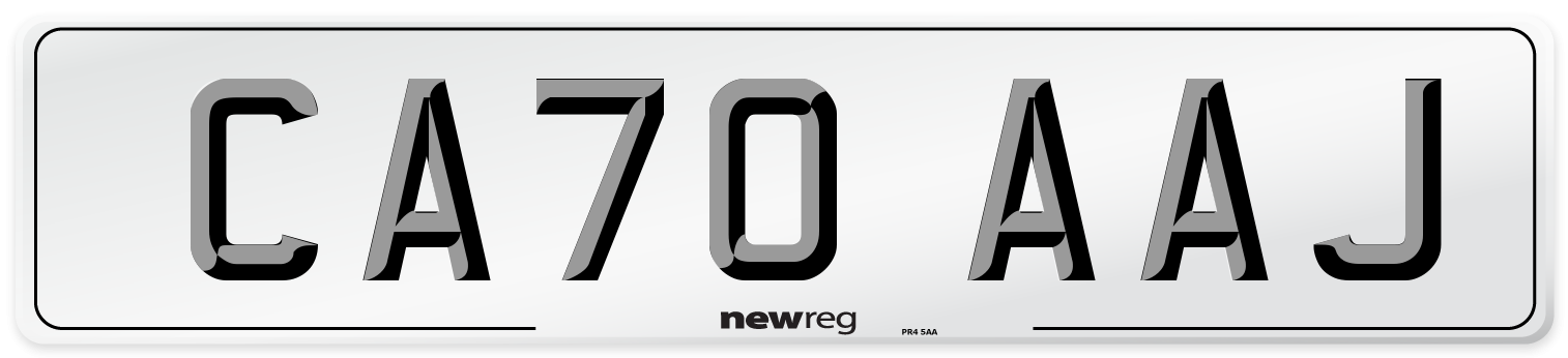 CA70 AAJ Front Number Plate