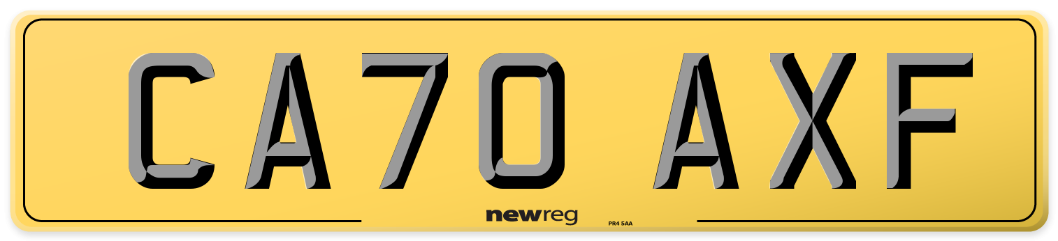 CA70 AXF Rear Number Plate