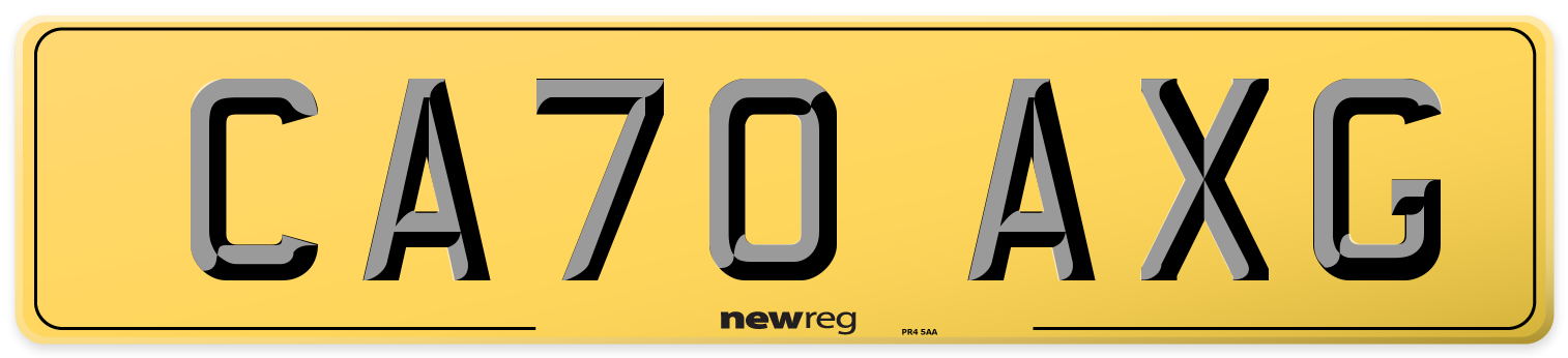 CA70 AXG Rear Number Plate