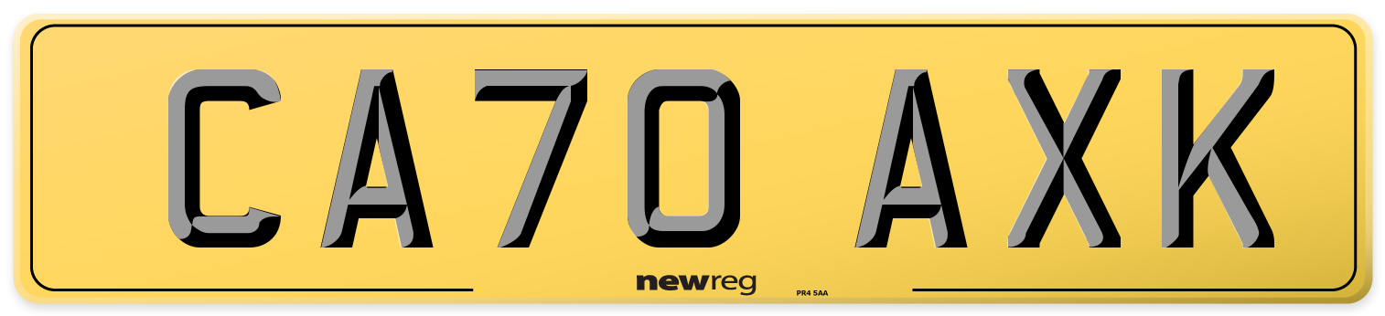 CA70 AXK Rear Number Plate