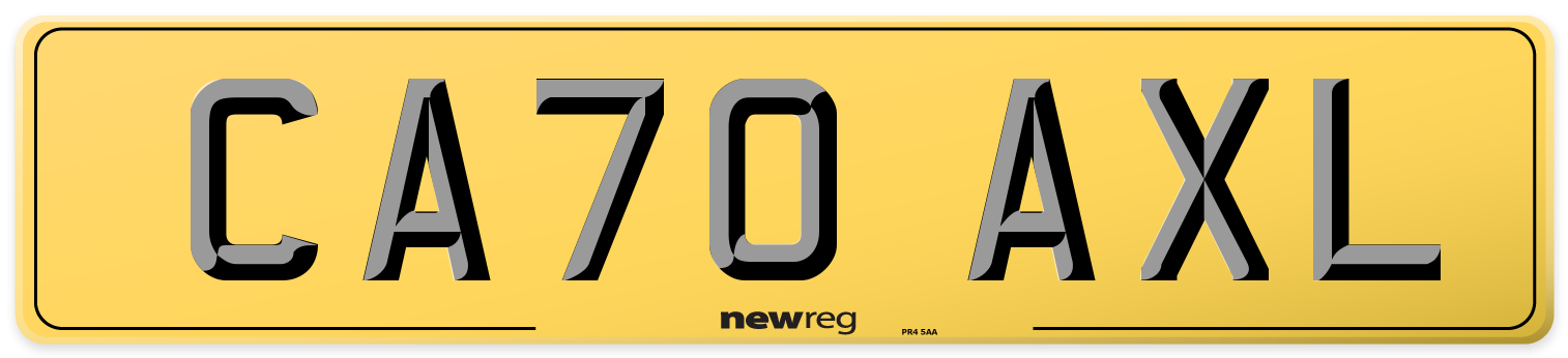 CA70 AXL Rear Number Plate