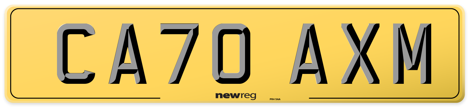 CA70 AXM Rear Number Plate