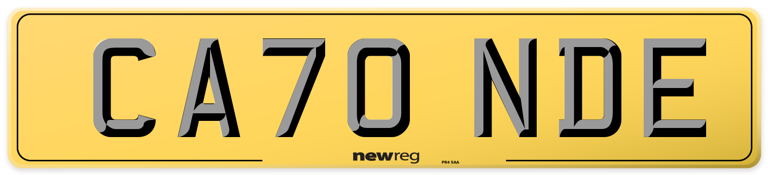 CA70 NDE Rear Number Plate