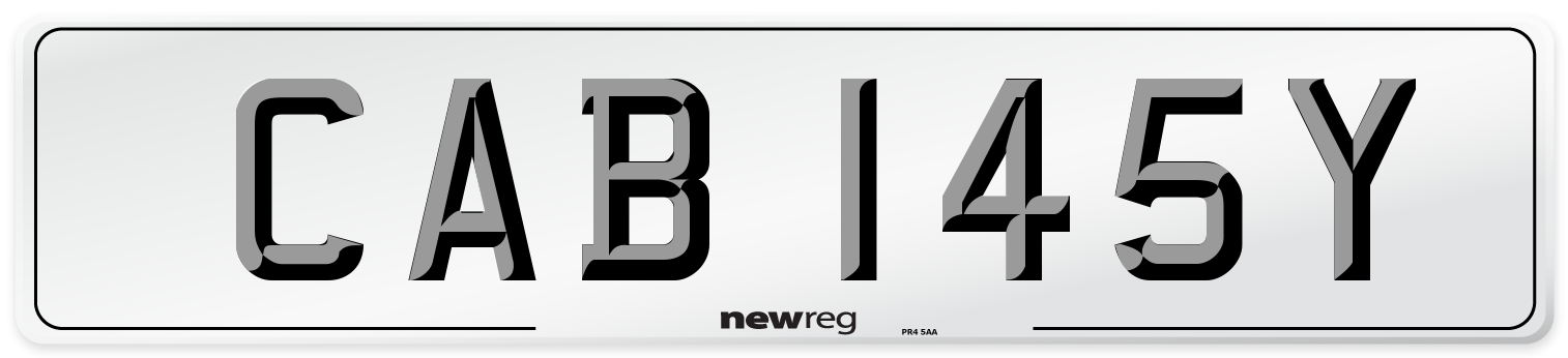 CAB 145Y Front Number Plate
