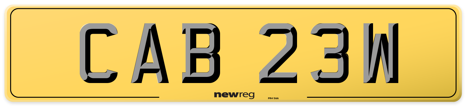 CAB 23W Rear Number Plate