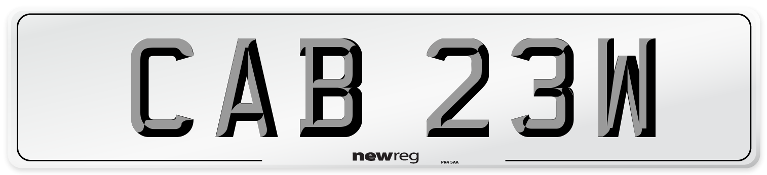 CAB 23W Front Number Plate