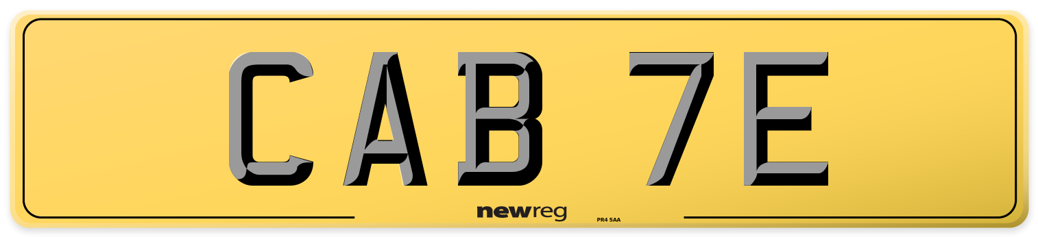 CAB 7E Rear Number Plate