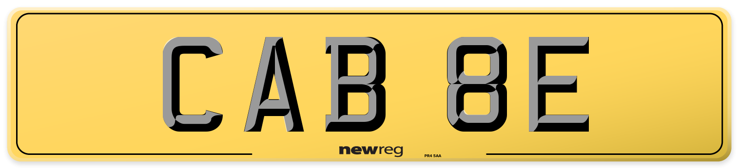 CAB 8E Rear Number Plate