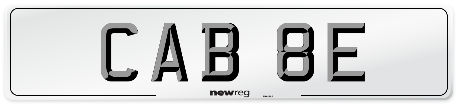 CAB 8E Front Number Plate
