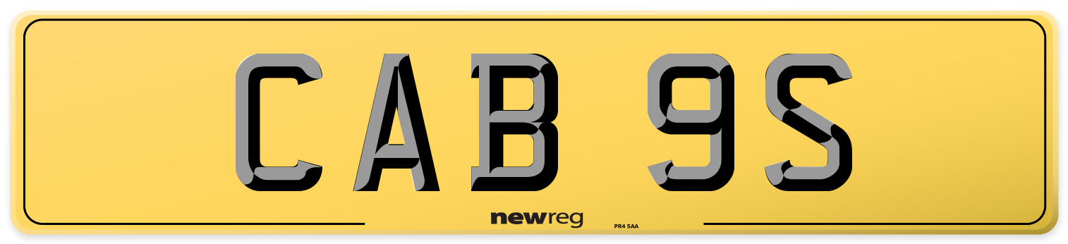 CAB 9S Rear Number Plate