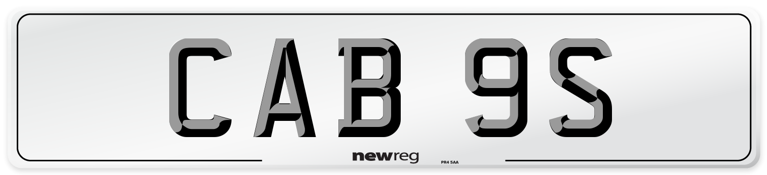 CAB 9S Front Number Plate