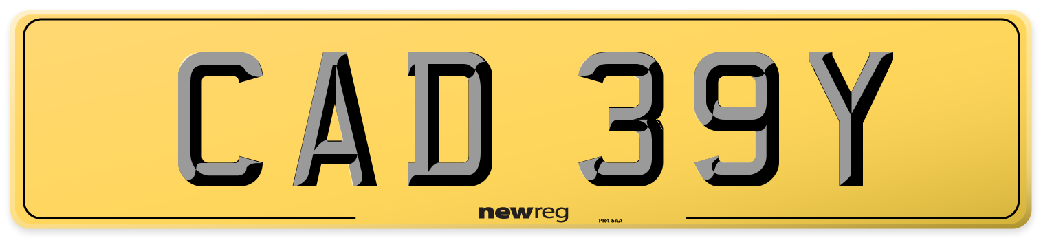 CAD 39Y Rear Number Plate